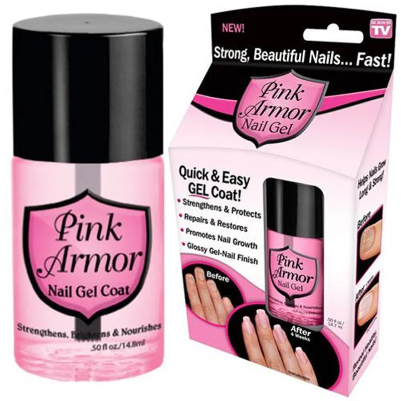  Pink Armor Nail Gel Growth Formula Treatments Nail Coat 0.50 Fluid Ounce