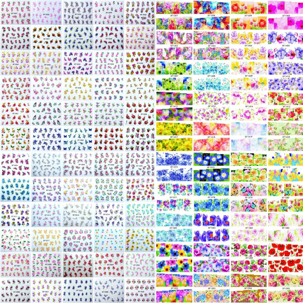 

FWC 600 Designs DIY Decals Nails Art Water Transfer Printing Stickers For Manicure Salon
