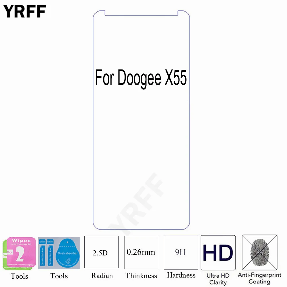 2 шт. 2.5D 0 25 мм 9H Для Doogee X60L X55 X53 X50 Закаленное стекло Защитная пленка для экрана