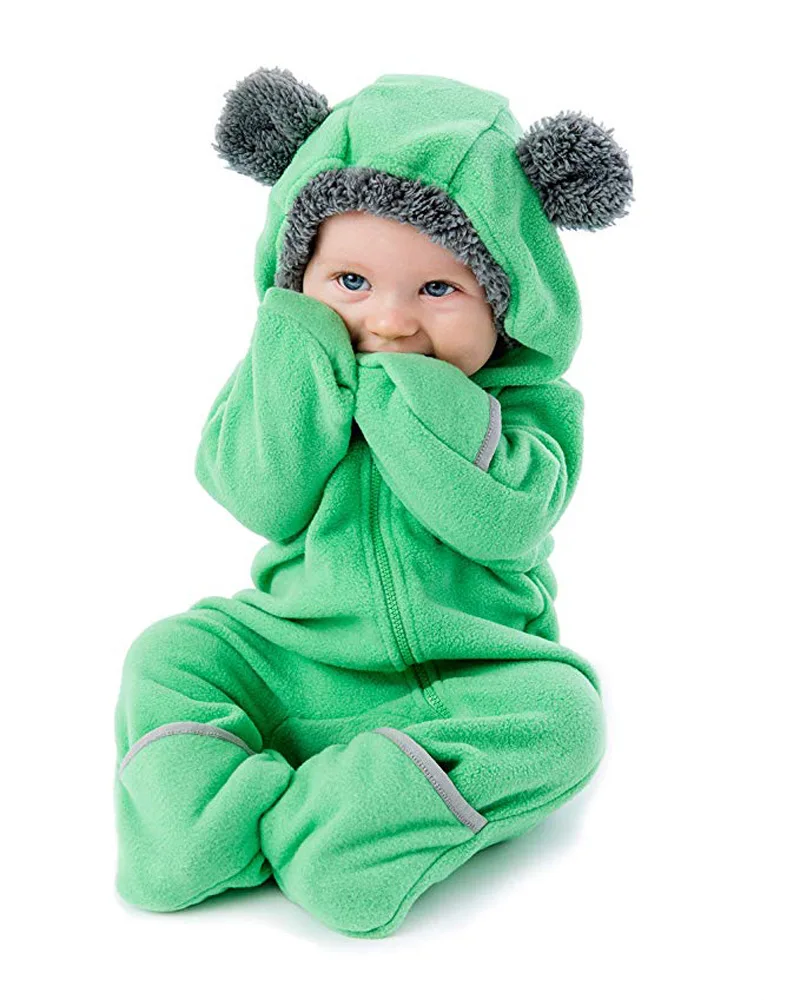 

2019 Newborn Baby Spring Autumn Clothes Soft Fleece Infant Baby Girls Climbing New Outwear Rompers 3m-24m Boy Jumpsuit Pajamas