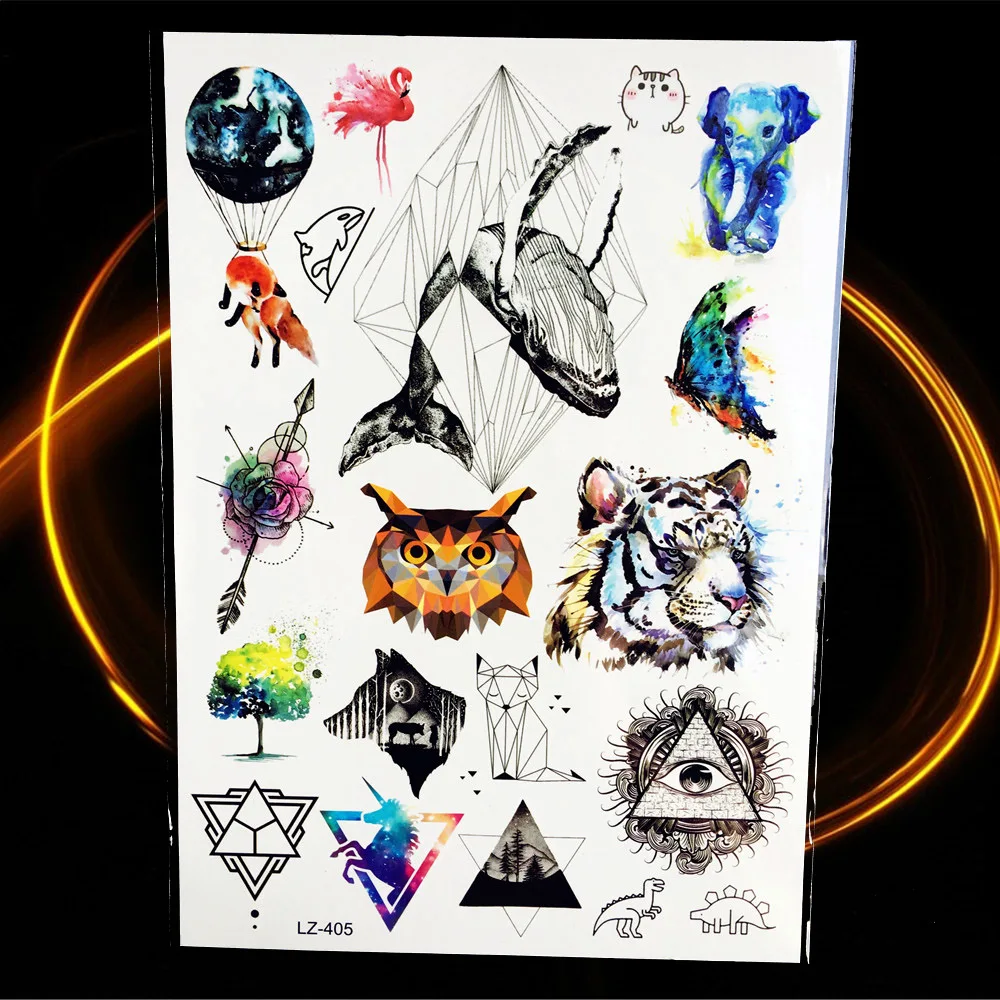 Временные наклейки для тату в космическом стиле, Переводные татуировки для женщин, галактика, Вселенная, поддельные татуировки для рук, тела, человека, тату, Переводные картинки - Цвет: HLZ405