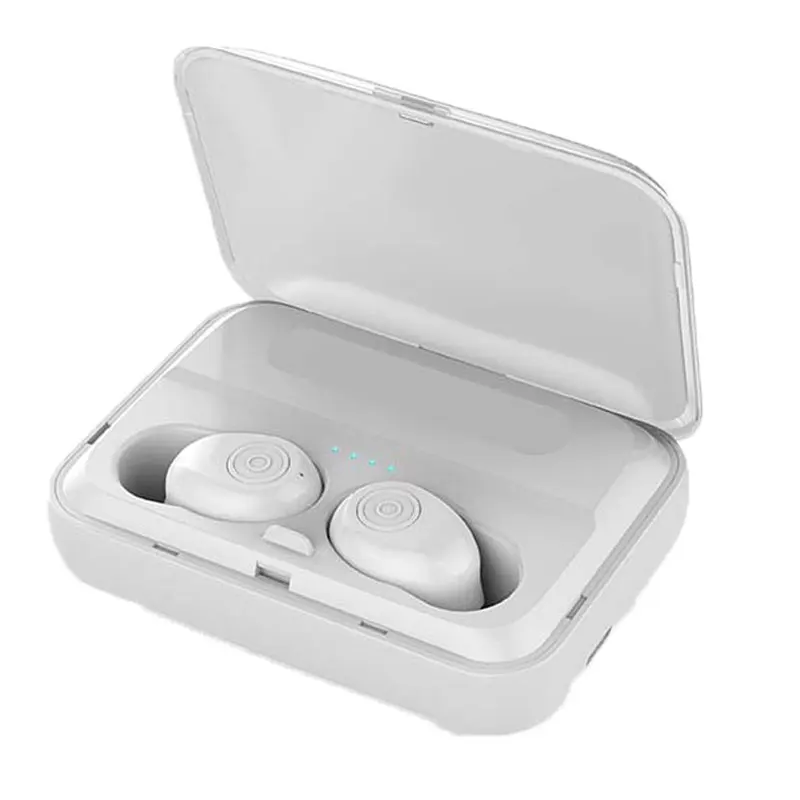 TIANENHUI Bluetooth наушники 5,0 TWS наушники шумоподавление Беспроводная гарнитура 6D стерео наушники микрофон 3000 мАч зарядная коробка - Цвет: White