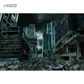 

Laeacco Backgrounds For Photography Old Deserted City Buildings Dark Grunge Pattern Photography Backdrops Photo Studio