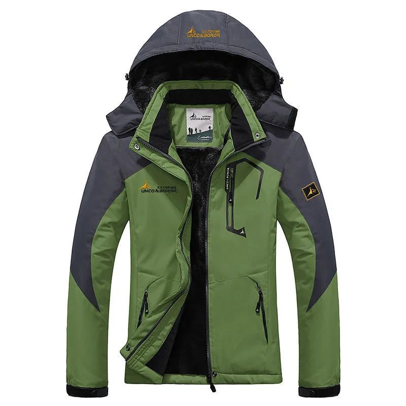 Мужские и женские куртки 3 в 1, уличная ветровка для кемпинга, походов, пальто jaqueta для мужчин, осенняя спортивная куртка для рыбалки, водонепроницаемая ветрозащитная - Цвет: Армейский зеленый