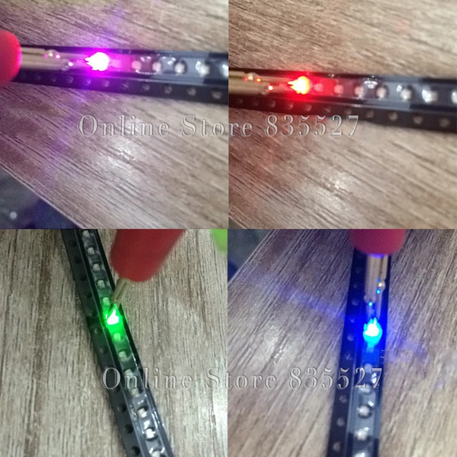 100 Pz/Lotto 2012 0805 0807 Flash Veloce Full Color Rgb Colorato Perline Lampada Smd Rosso Blu Verde Led Light Emitting Diode Led