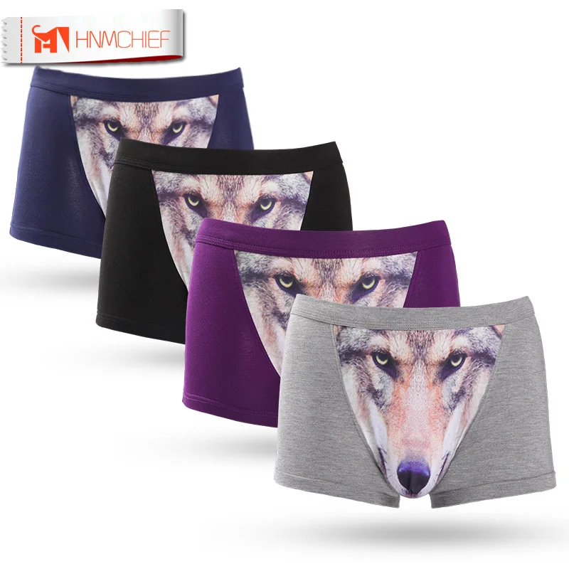 4 шт./партия мужские хлопковые трусы боксеры|underwear wolf|men underwearboxer shorts underwear |