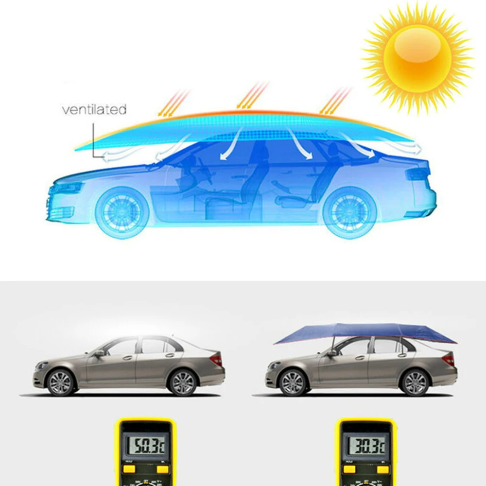 400x210 см Дистанционный Автоматический автомобильный зонтик зонт тент крыша крышка Анти-УФ Горячая защита Открытый протектор солнцезащитный козырек лето