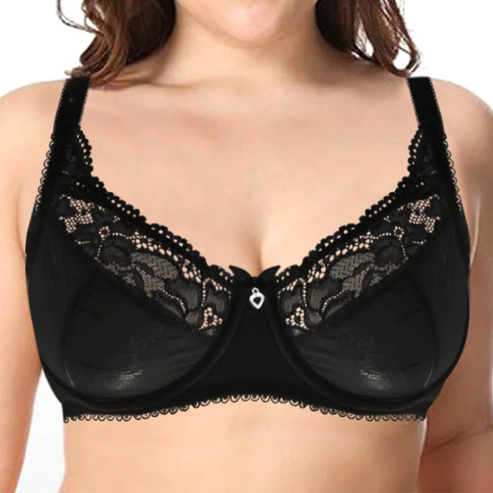 New Hot Selling Bras For Women Black White Lace Bralette Sexy Lingerie Embroidery Plus Size A B C D E F G 75 80 85 90 95 100 105