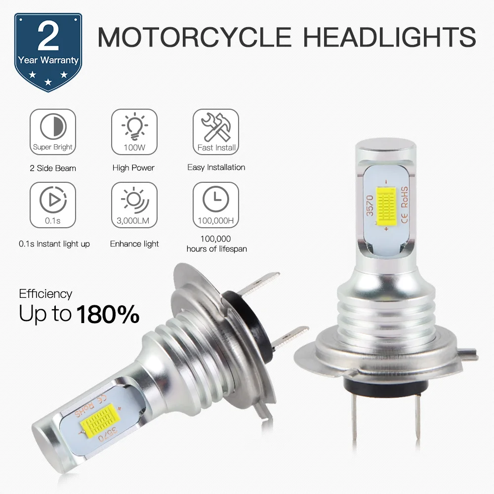 

NICECNC 6500K White LED 12V Headlight Bulbs For Yamaha Grizzly 300 YFM300 Grizzly 550 YFM500 Grizzly 700 YFM700 YFM 300 500 700