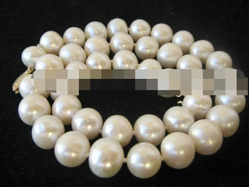 

02535 natural white round freshwater pearl necklace