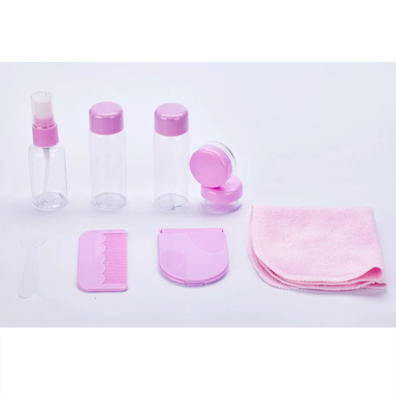 9Pcs/set Makeup Spray Bottles Kits Shampoo Cream Lotion Container Bottle Towel Travel Set with Pouch MV99 | Красота и здоровье