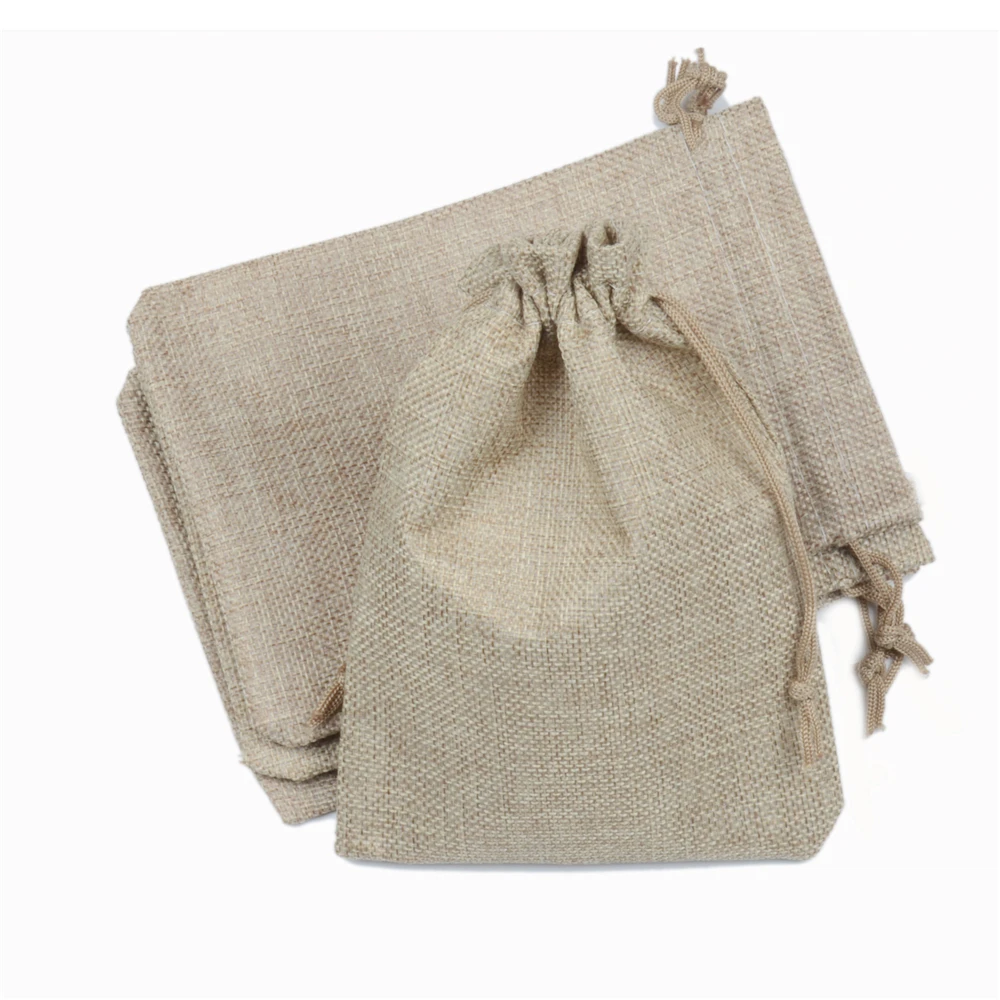 100 Pcs 13×18 Cm Naturel Couleur Sac De Jute Toile De Jute Cordon 100 Pcs 13×18 Cm Naturel Couleur Sac De Jute Toile De Jute Cordon