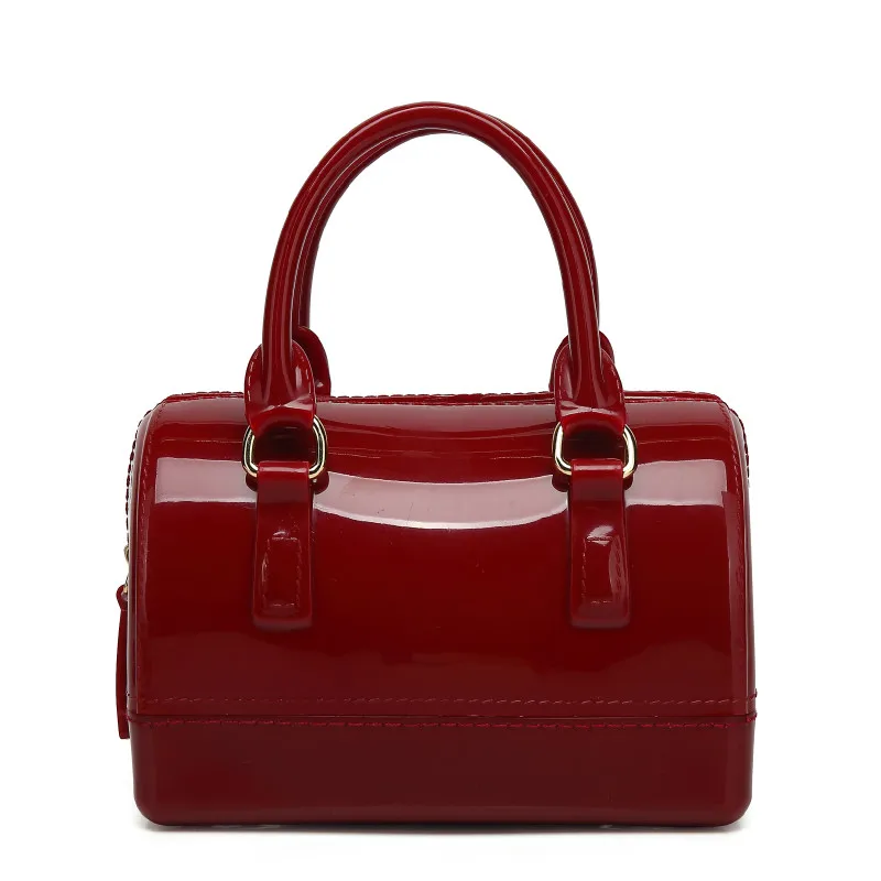 

Candy colored bag bag hand carrying oblique pillow fruit jelly new 2019 mini handbag women's small bag silicone