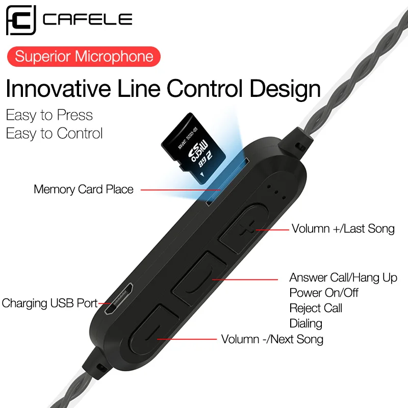 Cafele SMN 15 беспроводные Bluetooth наушники для телефона Поддержка TF карты Наушники с