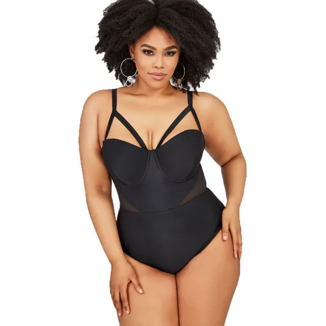 Hot Sexy Women's Plus size Black Swimwear