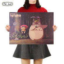 Галстук Лер Хаяо Миядзаки мультфильм аниме постер Тоторо Ретро домашний декор крафт настенная бумажная наклейка декоративные картины 50*35 см