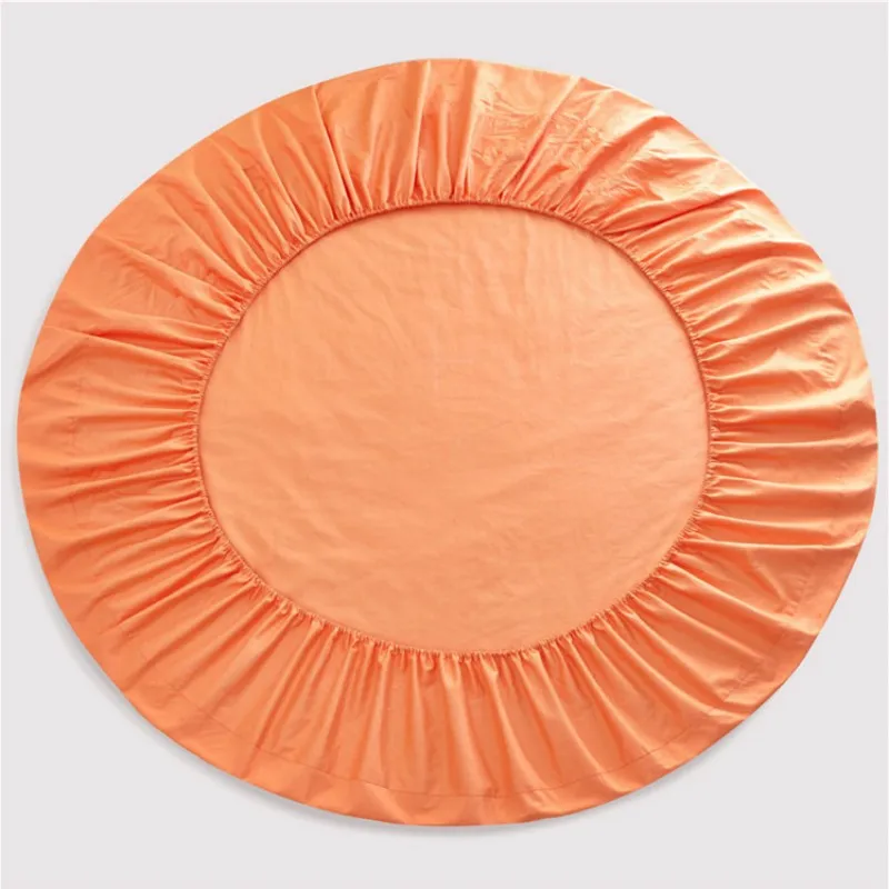 Bedding Sets Solid 100 Cotton Round Fitted Sheets Set Wedding Motel El Elastic Bed Sheet