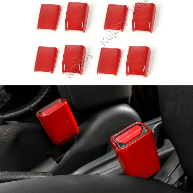8pcs Red/ Blue/ Orange/ Matt Silver ABS Car Safety Belt Socket Decoration Cover Trim Stickers Fit For Suzuki Jimny 2007-2015 | Автомобили