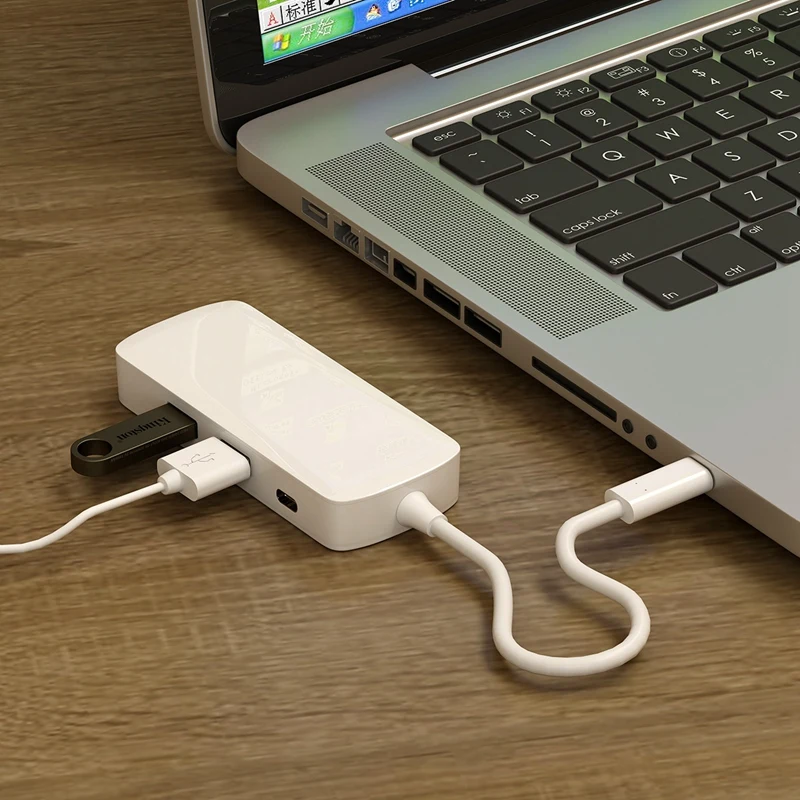 

4in1 USB HUB 3.1 Type C to HDMI/2 USB 3.0/Type C Adapter for Book Pro Air
