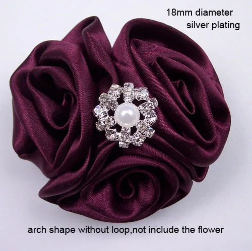 

(J0026) 18mm diameter round crystal button(camber shape without loop),pure white pearl
