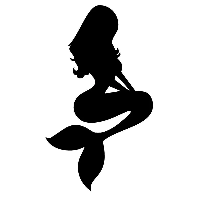 

8.8*15.2CM Mermaid Vinyl Decal Fashion Car Boby Decoration Stickers Accessories Black/Silver C4-0810
