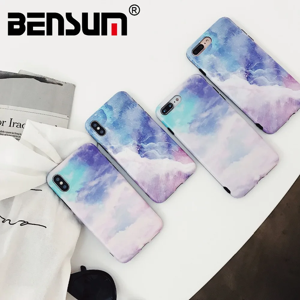 

Universe Nebula phone case For iphone X XS 7 8 plus Scrub Soft silicon Marble pattern case for iphone 6 6s 6plus Back cover Capa