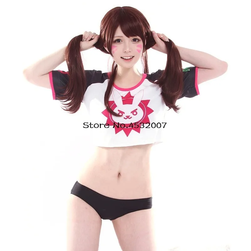 Футболка DVa Hana для косплея; футболка с коротким рукавом и изображением кролика; футболка Hana Song; цвет белый, черный, розовый; топы Diva; костюм для косплея
