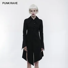 Панк рейв женская готическая Черная рубашка хлопок шнуровка винтажные женские длинные рубашки модные женские стимпанк готические вечерние рубашки