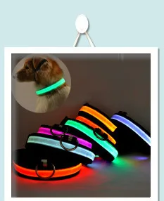 RFWCAK нейлоновый светодиодный Камуфляжный ошейник для собак, ночной безопасный светящийся мигающий ошейник для кошек, Светодиодный светящийся ошейники для маленьких собак, перезаряжаемый от USB