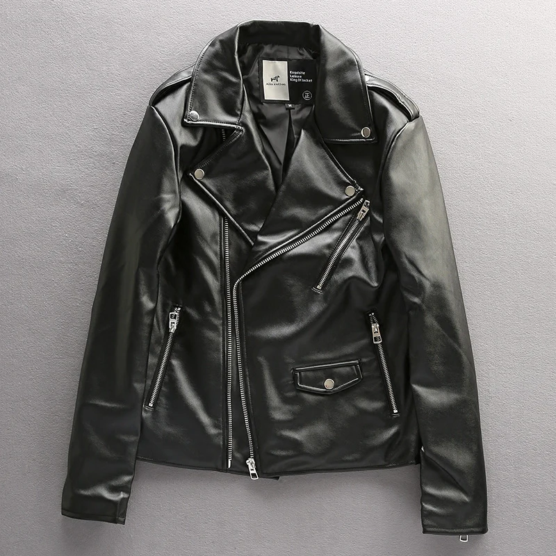 

2018 spring leather jacket men's locomotive young Slim handsome Harley short paragraph PU leather jacket XD164