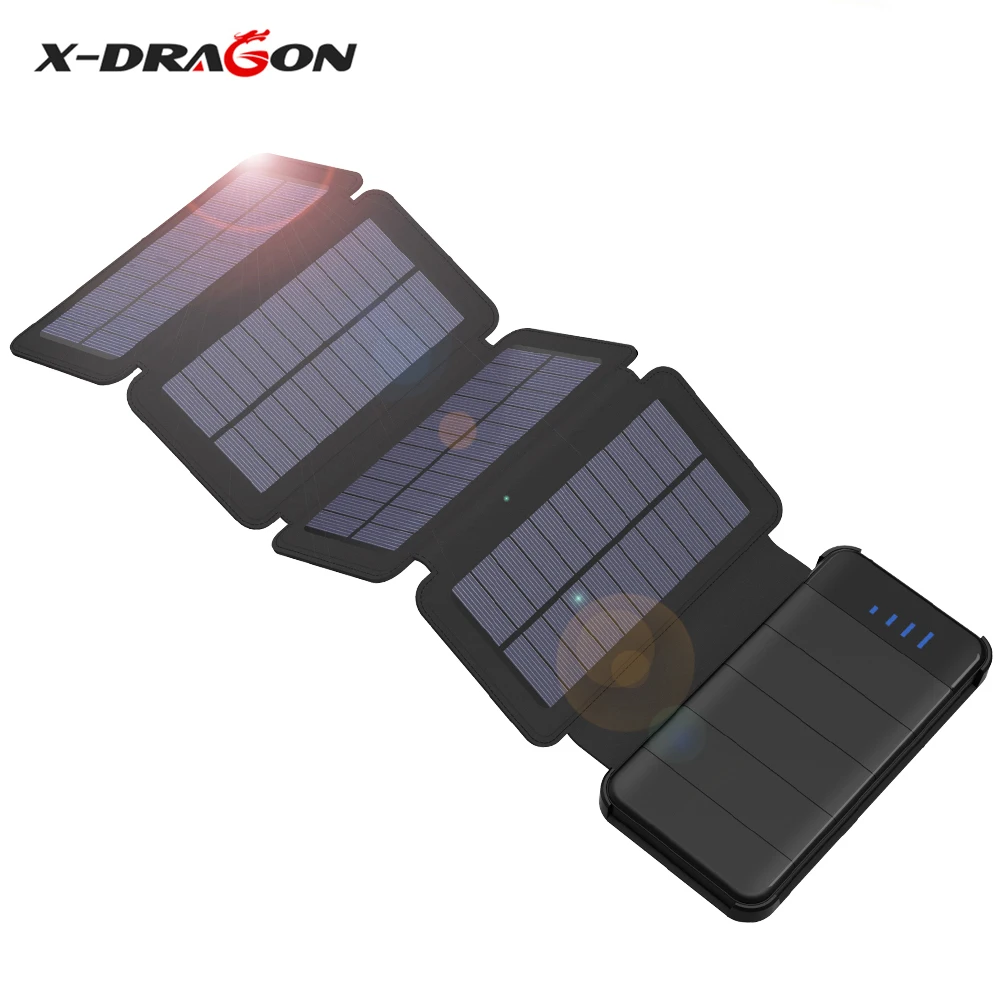 

X-DRAGON Solar Power Bank 10000mAh Outdoor Solar Charger External Battery for iPhone Samsung xiaomi Cell Phones