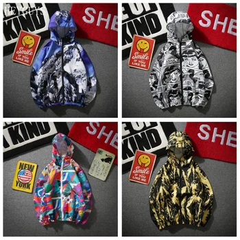

NAGRI Skateboards Cartoon Jackets Men Comics Pocket Thin Hooded Windbreaker Coaches Sunscreen Raincoat Men Clothes Army S--XXL