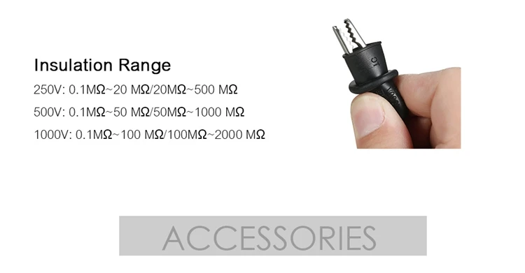 Megohm Megohmmeter, Terra Resistência Impedância Tester, Curto-Circuito, DC250V, 1000V, VC60B