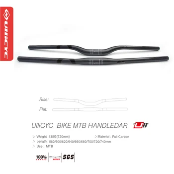 

Ullicyc Mountain Bike 3K Full Carbon Gloss/MatteHandlebar Rise/Flat Shaped Handlebar MTB Bike Parts 31.8*580-740mm CB230