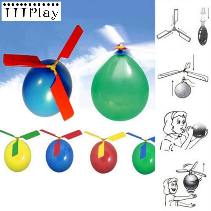 

1pc Helicopter Balloon Children Toys Aircraft Helicopter Latex Balloon Flying Outdoor Playing Educational Inflatable Toy Balloon