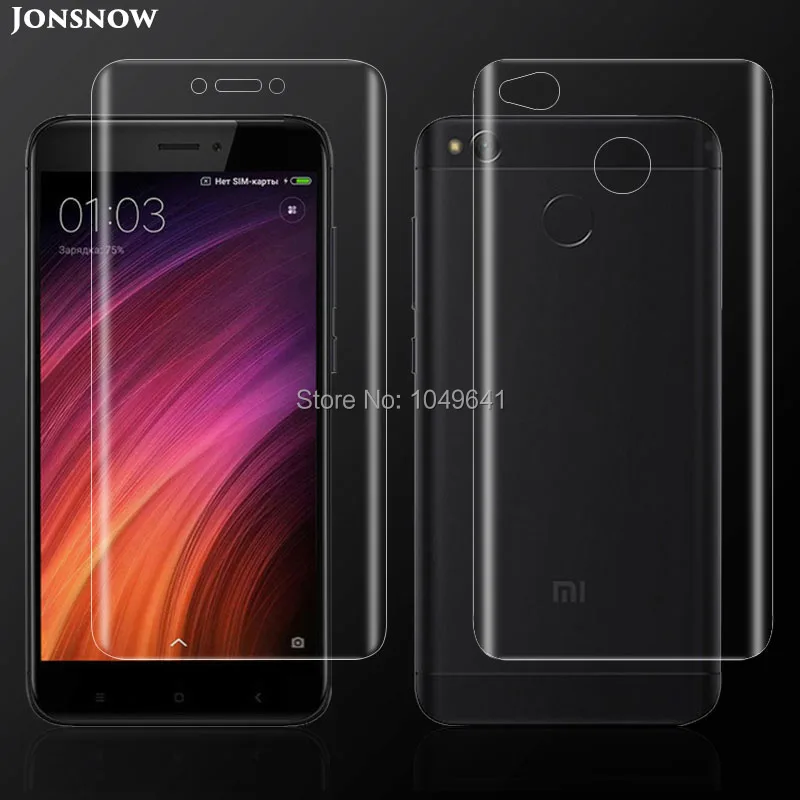 KXM1307_1_Full Cover Screen Protector for Xiaomi Redmi 4X Soft TPU Film Front  Back Soft Clear Protective Film