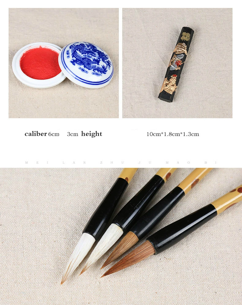 Luxurious Chinese Calligraphy Brushes Pen Set Artist Writing