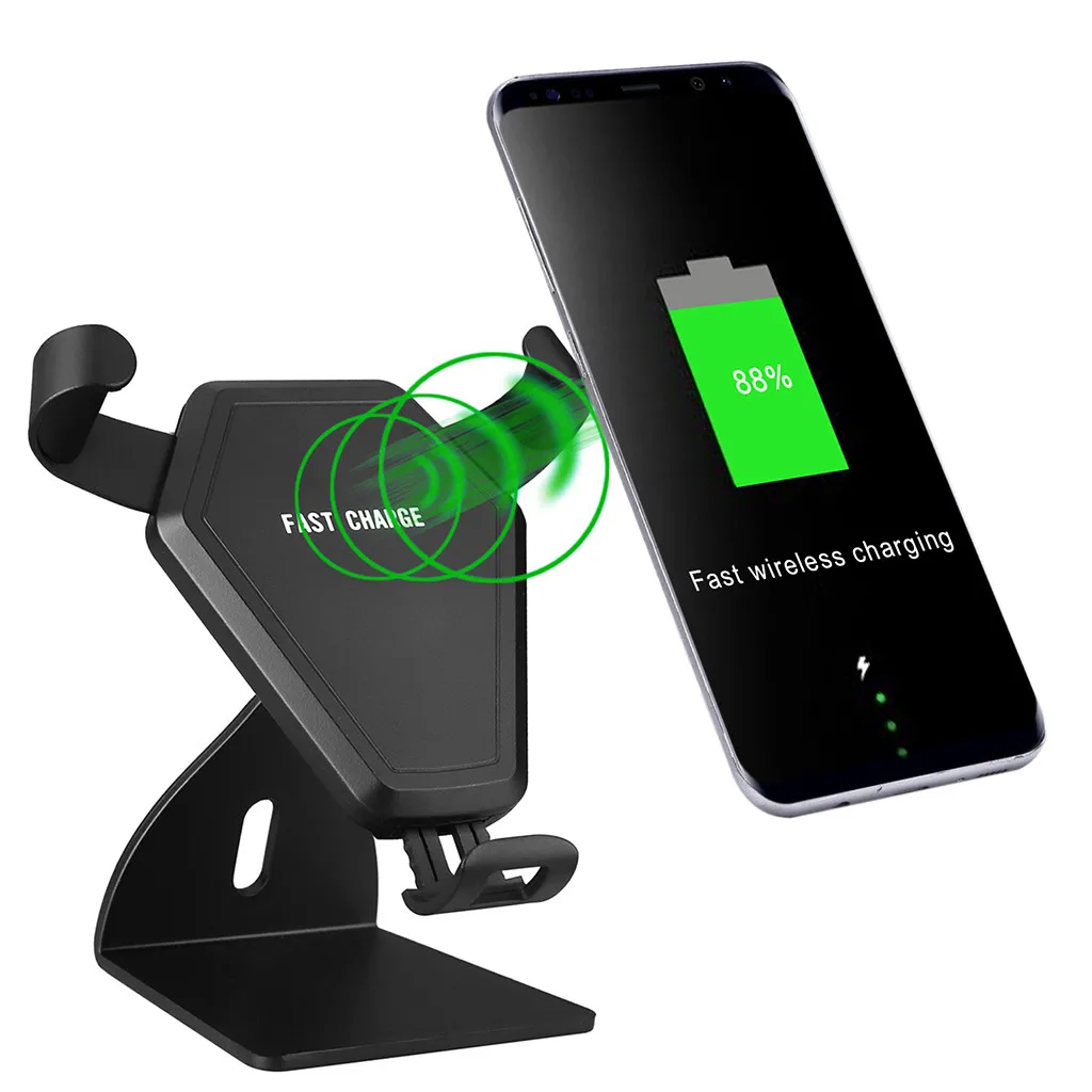 

Techhole Store Qi 10W Car Wireless Charger Infrared Intelligent Induction Automatic Car Bracket for iPhone XS Samsung S10