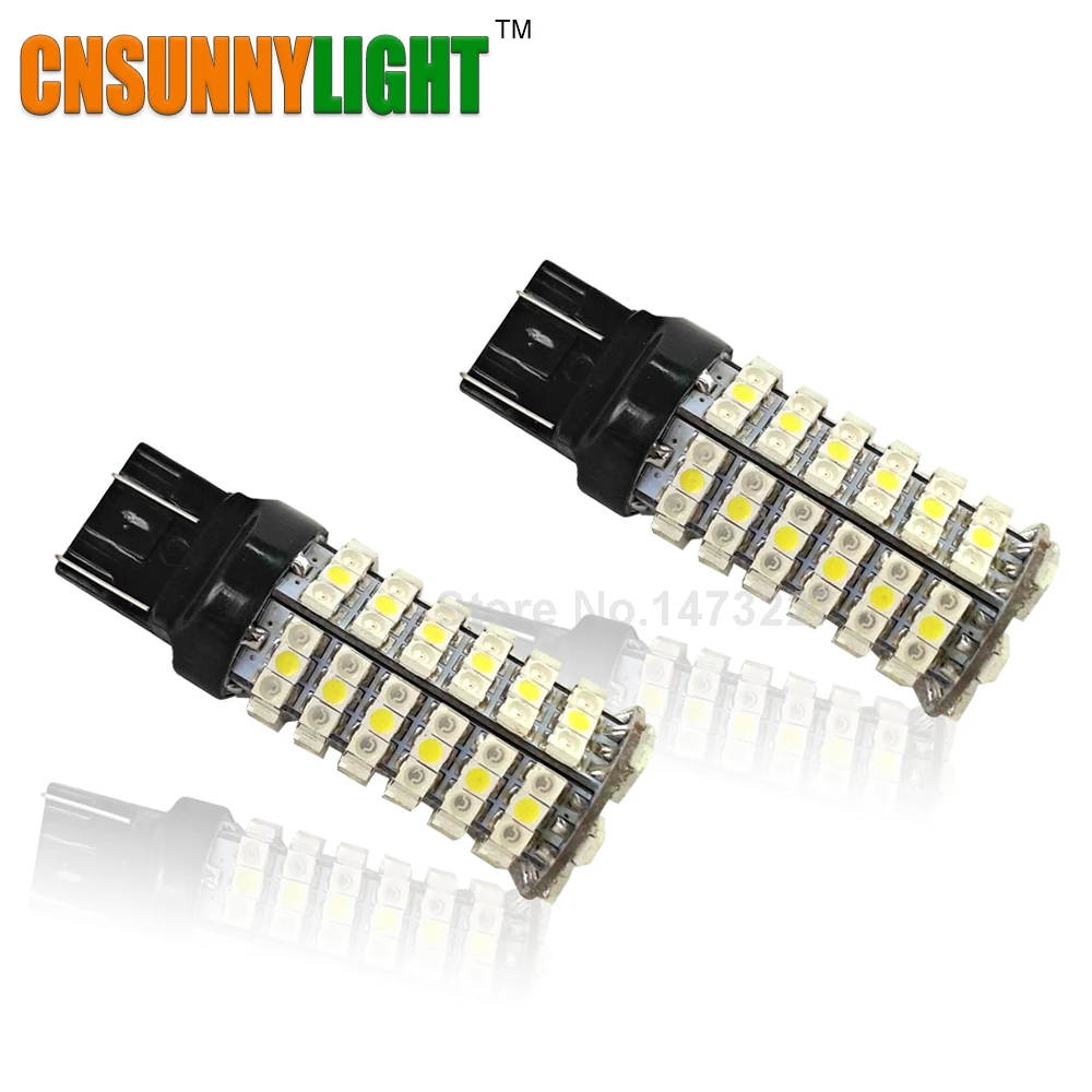 CNSUNNYLIGHT W21/5 W 7443 T20 светодиодный 120SMD 3528 резервный сигнал заднего хода Белый/янтарный переключатель заднего тормоза автомобиля стоп лампы