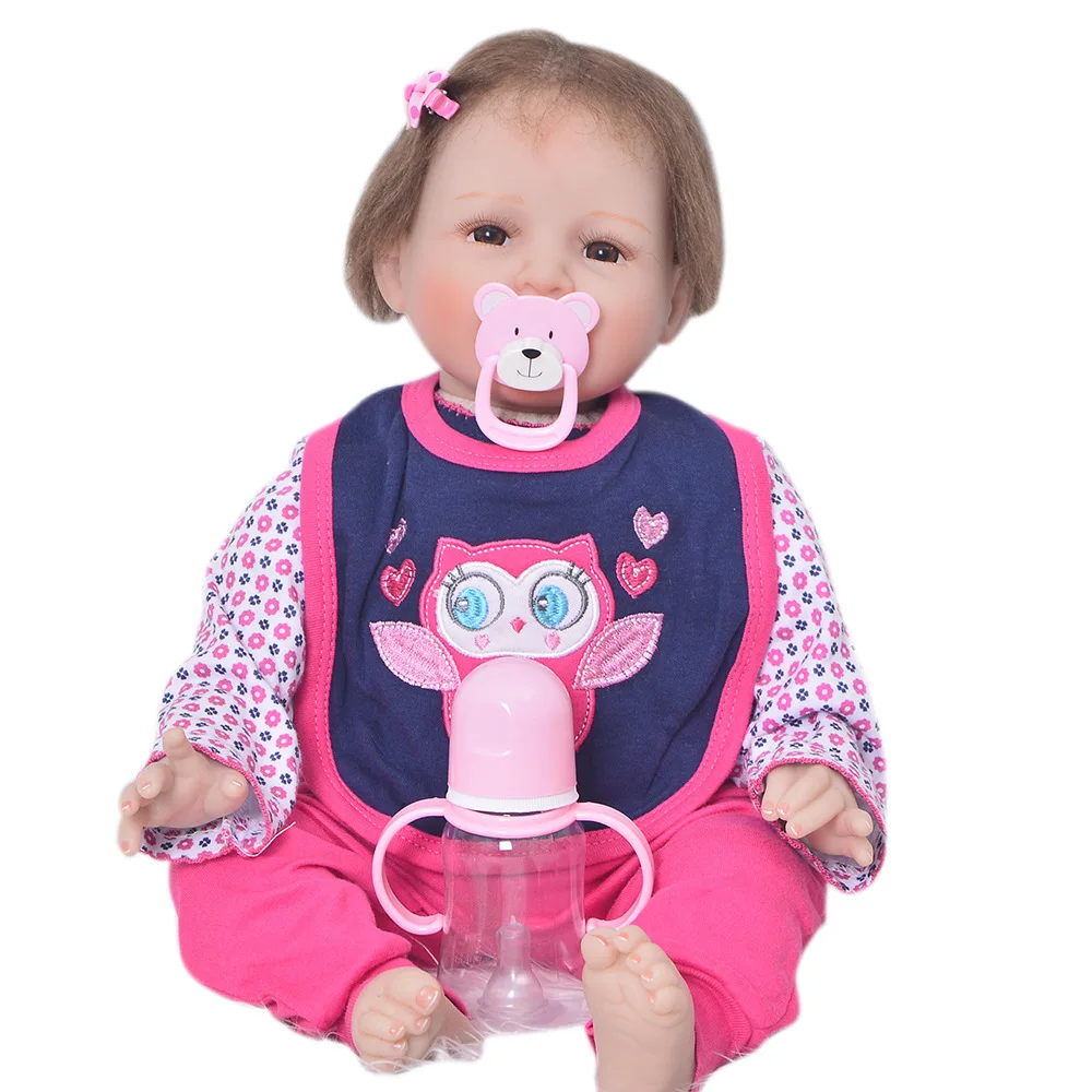 22 дюйма силиконовая виниловая Кукла Reborn Baby Реалистичная кукла для новорожденных
