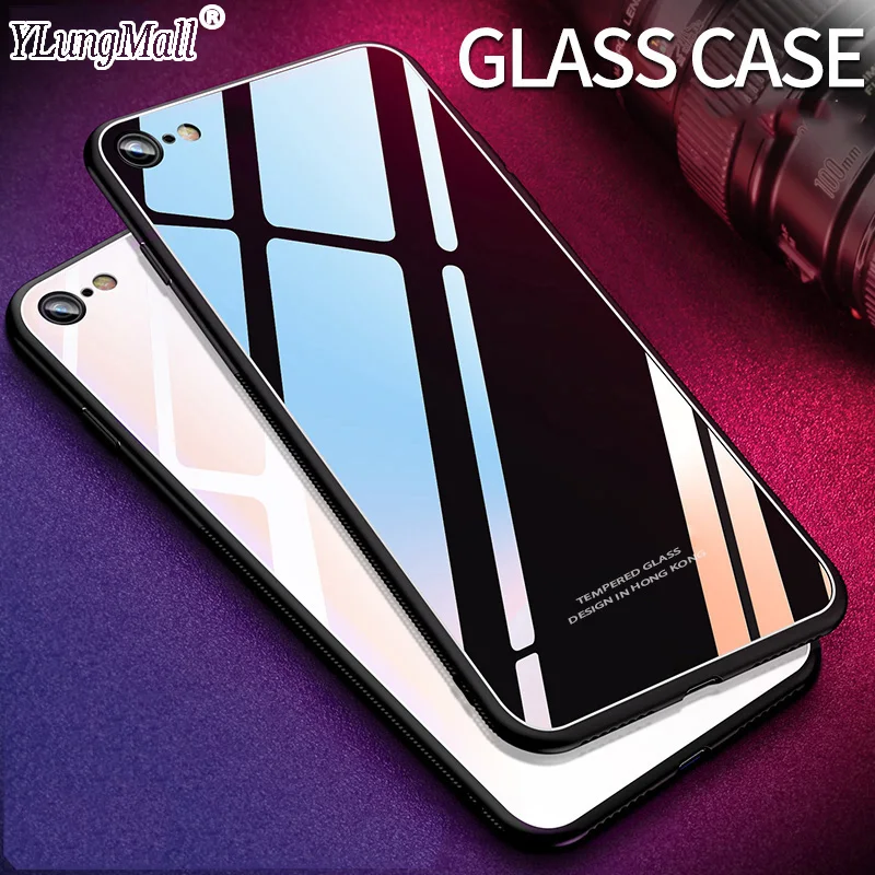 

Tempered Glass Cover for iPhone X 7 8 6 6s Plus 8Plus Case Soft Frame Coque for iPhone Xs Max Xr 5S 5 SE Phone Case Fundas