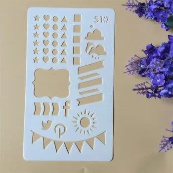 

1X A6 Geometry Flag S10 DIY Craft Layering Stencils Wall Painting Scrapbooking Stamping Embossing Album Paper Card Template