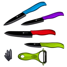 XYj Brand Hot Sale Cooking Knife 3″ Paring 4″ Utility 5″ Slicing 6″ Chef Ceramic Knife Set And A Peeler Multicolor Kitchen Knife