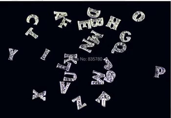 

Free Shipping! 130PCS A-Z Full Rhinestone Letters Floating Letters Charms For Memory locket as Mom Lovers, Families gifts