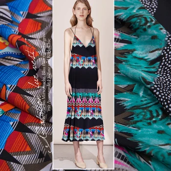 

114cm silk crepe de chine fabric 17 momme digital print shirt dress crepe fabric natural silk fabric wholesale silk cloth