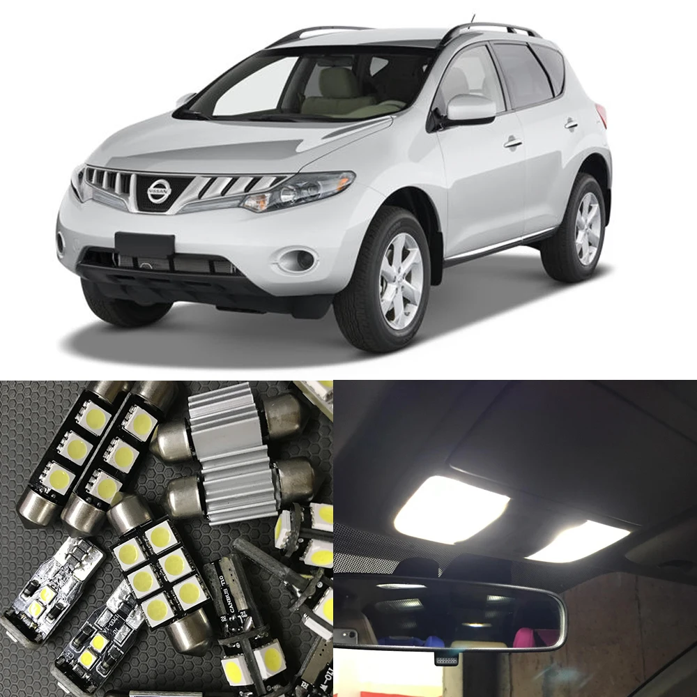 14 шт. лампы для Nissan Murano 2009 2015|trunk light|car interior led kittrunk lamp |