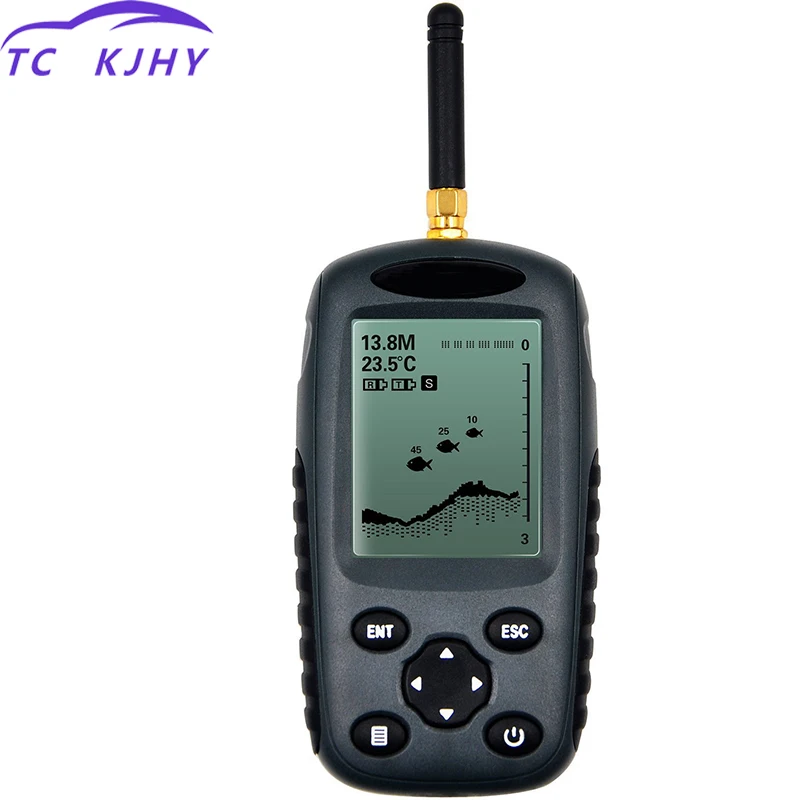 

Visual HD Fishing Detector Marine GPS Wireless Plastic Fish Detector LCD Boat Finder Transducer Depth Alarm Wireless Underwater