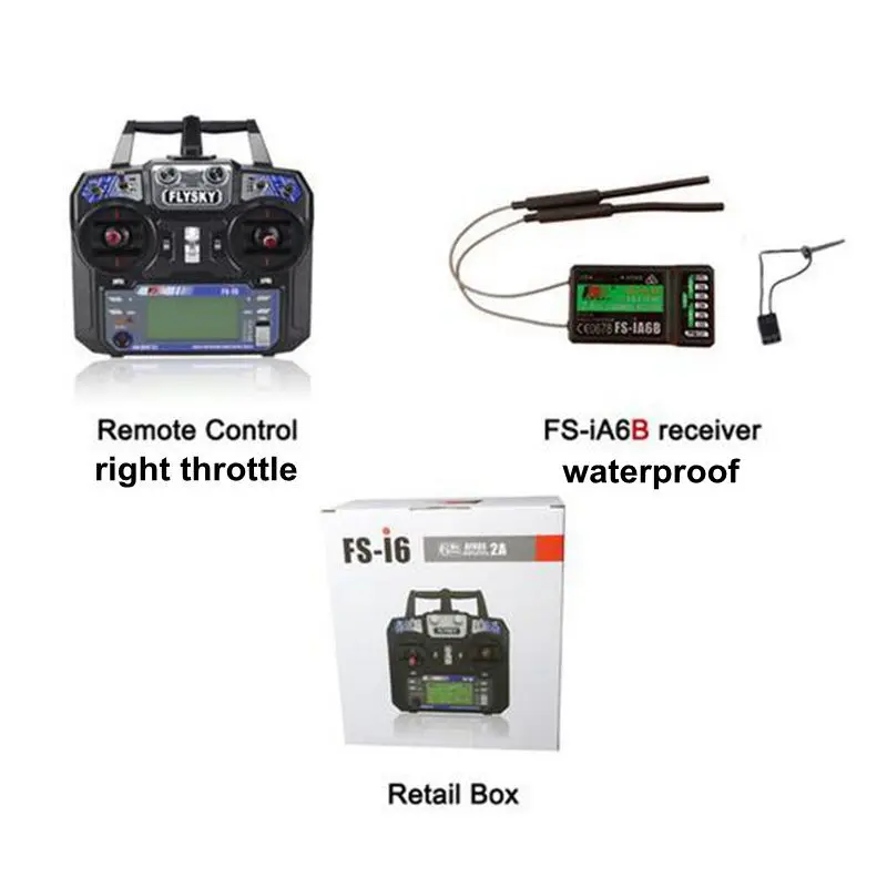 FLYSKY FS-i6 передатчик i6 с iA6 iA6B приемник Водонепроницаемый 2,4G 6-канальный RC радио система управления для дистанционно управляемого летательного аппарата вертолета дрона - Цвет: right i6 WP iA6B