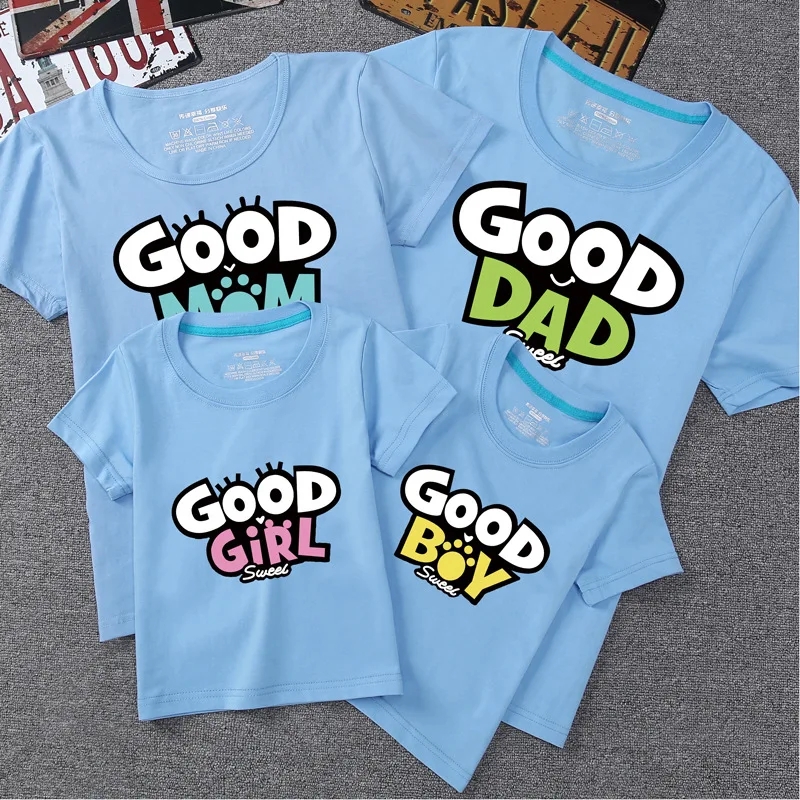 Летняя модная Одинаковая одежда для всей семьи Повседневная футболка с рисунком