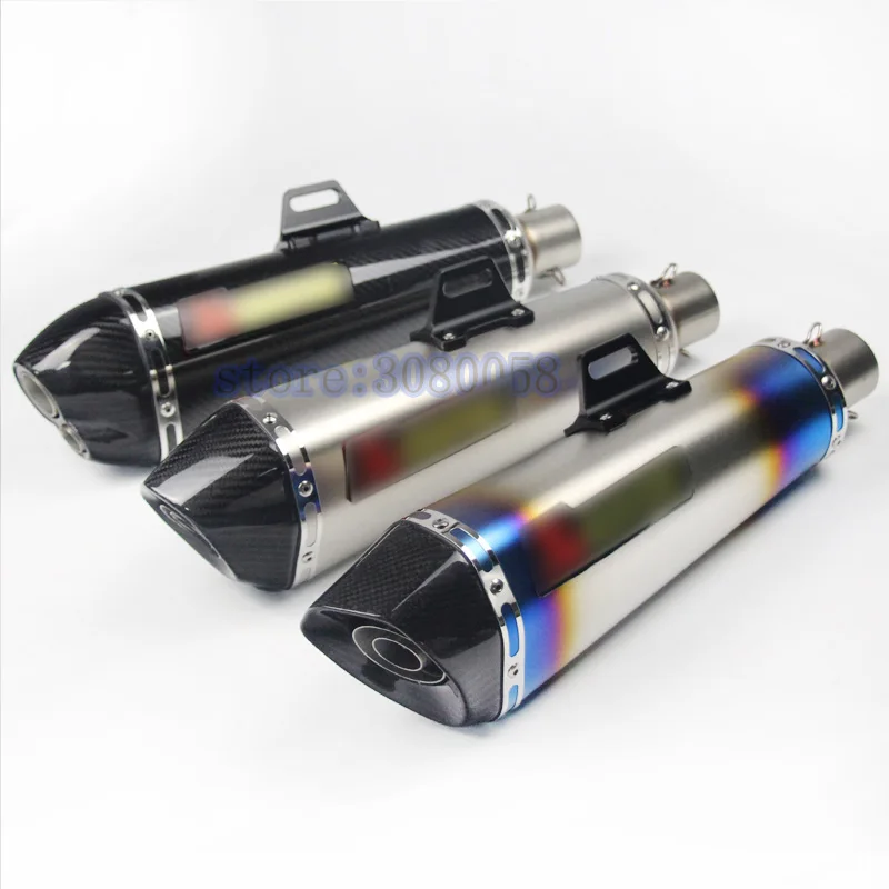 470mm Universal 36-51mm de fibra de carbono de Escape de la motocicleta silenciador de Escape para Kawasaki ZX-6R Honda CB400 Suzuki GSXR600